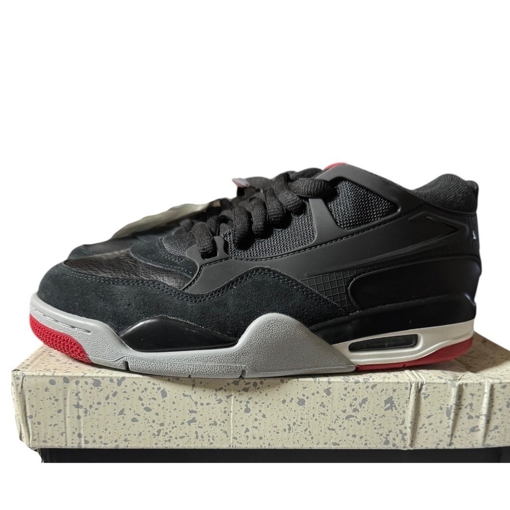 Air Jordan 4 Size‎ 8 Black Varsity Red Wolf Grey W/ Extra White 
Laces